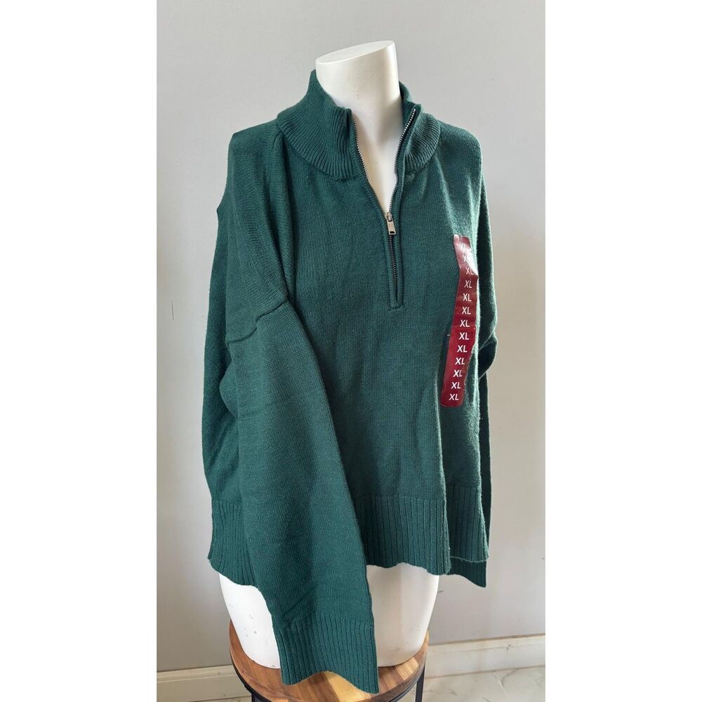 Dark Green Pullover Sweater Long Sleeve